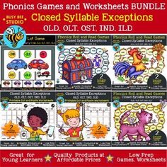 the phonics games and worksheets bundle