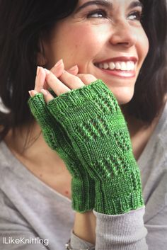 Welcome spring with pretty knit mitts! Fingerless Mittens, Nalu, Arugula, Indie Design, Knitting Inspiration