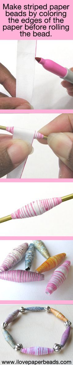 the instructions to make feather bracelets with paper and scissors are shown in three different ways