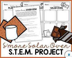 In this STEM project, children learn about solar energy as they create solar ovens to make s'mores in them. Children can create a solar oven with help or design and create one completely on their own! This Resource Includes: 1. Hot to set-up and use directions 2. Solar Oven Overview 3. Book and Video Recommendations 4. Suggest Supply List 5. Detailed Instructions for Indirect and Direct Designs 6. Three Different Recording Sheets Middle School Projects, Watercolor Classroom, Science Technology Engineering Math, Preschool Stem, Solar Oven, Solar Projects, Solar Generator, Stem Projects, Stem Science