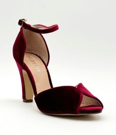 Chelsea Crew Burgundy Velvet Lola Pumps - Unique Vintage - Womens, SHOES, HEELS Burgundy Wedding Shoes, Burgundy Pumps, Seductive Style, Burgundy Heels, Steal The Spotlight, Heels Classy, Burgundy Velvet, Red Heels, Burgundy Wedding