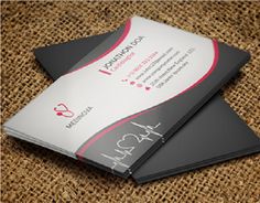 two business cards on top of each other with the word health written in red and black