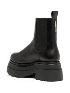 Find ALEXANDER WANG Carter 75mm Platform Chelsea Boots on Editorialist. black calf leather elasticated side panels round toe pull-tab at the heel ankle-length 75mm platform sole Platform Chelsea Boots, Functional Design, Alexander Wang, Ankle Length, Calf Leather