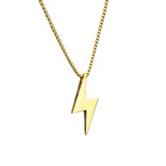 "《《 REVOLUTION COLLECTION 》》 THE DETAILS The \"THUNDER & LIGHTENING\" Necklace is designed with a smooth ultra shiny Gold Stainless Steel Lightening Bolt Pendant with amazingly intricate stone pattern detailing along all sides! Hung from a Gold Stainless Steel Box Chain available in your choice of length! 👀🔻View our Silver Stainless Steel Lightening Bolt Pendant Necklace here: https://www.etsy.com/listing/833367455 🛡View our entire REVOLUTION COLLECTION here: https://www.etsy.com/shop/mrm Lightning Necklace, Necklace Length Chart, Compass Pendant, Stainless Steel Chain Necklace, Mens Gold Jewelry, Box Chain Necklace, Gold Box, Medallion Necklace, Stone Pattern