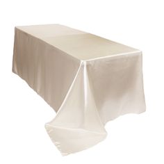 90 x 156 inch Satin Rectangular Tablecloth Ivory Satin Tablecloth, Table Overlays, Wedding Scene, Rectangle Tablecloth, Wedding Linens, Long Table, Rectangle Table, Stylish Wedding, Industrial Wedding