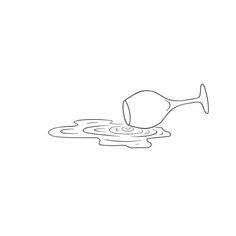 a drawing of a spoon with liquid coming out of it