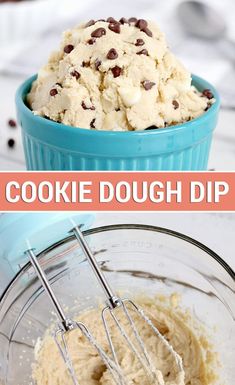 two pictures showing how to make cookie dough