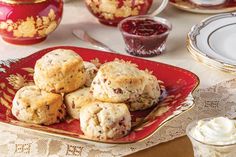 Gluten-free Cranberry-Ginger Scones - TeaTime Magazine Ginger Scones, Honey Wheat Bread, Honey Wheat, Dried Apricots, Seasonal Recipes, Sliced Almonds, Dried Cranberries