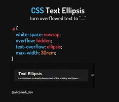 the css text ellipsis screen is shown