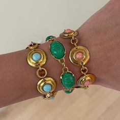 Deadstock Gold Plated Scarab Bracelet – The Sage Vintage Gold Metal Bracelets With Cabochon, Gold Metal Bracelet With Cabochon, Necklace Aesthetic Gold, Necklace Aesthetic, Aesthetic Gold, Scarab Bracelet, Bracelets Ideas, Men Bracelets, Bling Ring