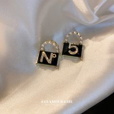 Material: Alloy Color: Silver Needle-Black Fashion Element: English Letters Style: Fashion OL Diamond Letters, Letters Style, Pearl Letters, English Letters, Chanel Accessories, Earrings Women, Pearl Diamond, Watch Necklace, Black Crystals