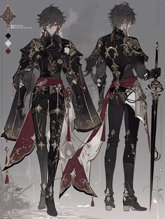 Character Inspo Male, Royalty Character Design, Free Anime Characters, Clothing Design Sketches, Hottest Anime Characters, Dress Design Sketches, Character Inspo, Sketch Inspiration, Fantasy Concept Art