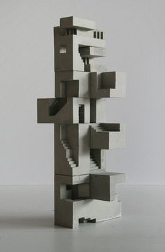 an abstract sculpture made out of multiple blocks