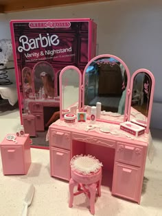 a barbie vanity and dressing table set in pink