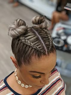 Festival Hair Braids, Braided Designs, Two Buns, Hairstyle Examples, Braids For Long Hair