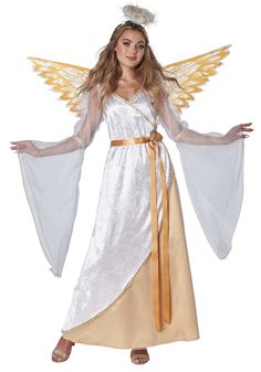 a woman dressed in an angel costume