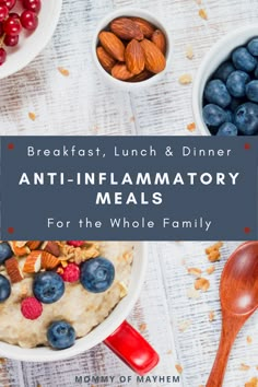 breakfast, lunch and dinner with an anti - flamatory meal for the whole family