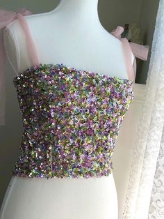 🌸Welcome to the Suzi Rose designs shop🌸 Website: www.suzirose.com          Instagram: suzi_rose_designs  🌸Design details  - Fitted Sequin top with tie up tulle straps. - Available in a few sequins options, please message me if you wish to view more photo of the sequins - The straps can be tied up into a bow at the front or back of the shoulders (The top is also available to order as a dress please view my other listings) - Stretch sequins fabric with a supportive jersey lining designed for a Silver Sequin Top, Bow Straps, Silver Pants, Sequins Top, Tulle Bow, Tulle Bows, Sequin Fabric, Silver Sequin, Sequin Top