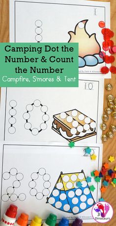 camping dot the number and count the number game for toddlers to practice counting numbers