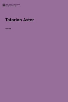 the cover of an article about tararian aster