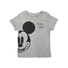 Your little one will look adorable in this fun short sleeved gray Mickey Mouse t-shirt! Infant sizes 60% Cotton, 40% Polyester Made in China Mickey Mouse Graphic Tee Tops, Playful Gray Top With Graphic Print, Playful Gray Graphic Print Top, Cute Gray T-shirt With Letter Print, Heather Grey Short Sleeve Graphic Tee, Mickey Mouse Crew Neck Cotton T-shirt, Mickey Mouse Cotton T-shirt With Crew Neck, Mickey Mouse Graphic Tee With Short Sleeve, Cute Gray Crew Neck T-shirt