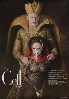 the cell movie poster with an image of a man and woman dressed in costumes, standing next to each other