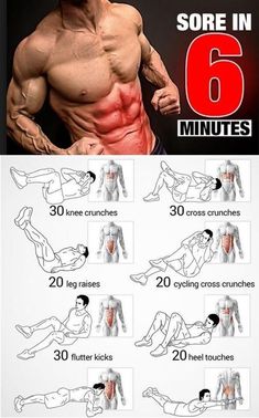 a poster showing how to do the six minute absorption workout for men and women