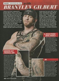 a man with tattoos on his arm and chest is featured in the magazine's cover