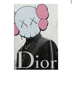 an image of a cartoon character with the word dior on it's face