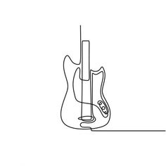 a line drawing of an electric guitar