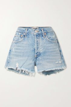 Matthew Williamson, Distressed Denim Shorts, Shorts Jeans, Light Blue Denim, Short En Jean, Light Denim, Jeans Shorts, Net A Porter, Distressed Denim