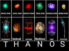 there are many different types of lights on the screen that says thanos in front of them