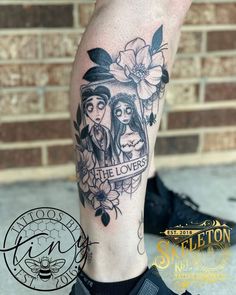 Corpse Bride Tarot Card Tattoo, Corpse Bride Tarot Card, Tom Burton Tattoos, Dark Whimsical Aesthetic, Nightmare Tattoo, Tattoo Collage, Horror Sleeve, Corpse Bride Tattoo, Dark Whimsical