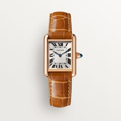 Tank Louis Cartier, Cartier Tank Louis, Beaded Crown, Tank Watch, Sapphire Cabochon, Gold Watches Women, Alligator Skin, Paris Mode, Estilo Preppy