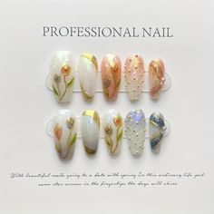 Model: L,M,S,XS. Color Tone:Fair. Color Tone:Mixed Color System. Nail Finishes:Glossy. Nail Length:middle. Nail Pattern:flower. Nail Shape:Ballet. Faster shipping. Better service Nail Designs Tulips, Fake Nail Tips, Gel Press On Nails, Nagel Tips, Nail Remover, Nail Type, Nail Art Set, Coffin Press On Nails, Gel Press