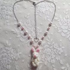 Material: Metal Kawaii Choker, Bunny Pendant, Necklace Y2k, Bunny Necklace, Kawaii Bunny, Necklace Cute, Kawaii Plush, Bunny Designs, Bunny Plush