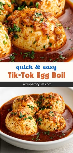 bowl of hard-boiled eggs in a spicy boil sauce topped with parsley Whisper Of Yum, Egg Boil, Boiled Food, Keto Recipes Dinner, Hard Boiled