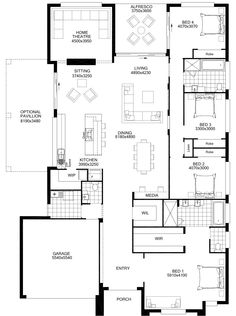 the floor plan for a two bedroom apartment with an attached kitchen and living room area