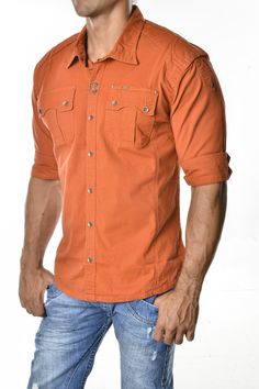 camisa-manga-tres-cuartos-para-hombre-for-men- three-quarter-sleeves Sexy, yet Casual Mens Fashion #sexy #men #mens #fashion #neutral #casual #male #males  200150 (1) Orange Shirts For Men, Method Man, Mens Kurta Designs, Long Sleeve Men, Linen Men, Denim Shirt Men, Denim Shirts, Corduroy Shirt