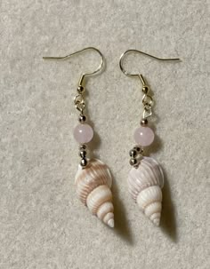 In Relationship, Rose Quartz Earrings, Seashell Jewelry, Funky Jewelry, Hippie Jewelry, Shell Art, Shell Jewelry, Shell Earrings