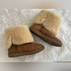 These Classic Uggs Have A Fold Over Design That Allows Them To Be Worn Two Ways (Pictured). Excellent Condition. Size 8. Ugg Classic, Fold Over, Ugg Shoes, Womens Uggs, Winter Rain, Rain Boots, Women Shoes, Boots, Birthday