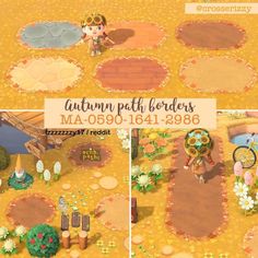 an image of autumn path borders in animal crossing