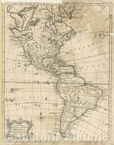 an old map of the americas