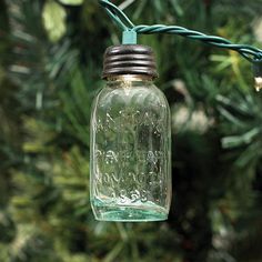 3.5 Inch Glass Mason Jar Ornament for Christmas Lights - Box of 6 - D&J Farmhouse Collections Mason Jar Ornaments, Jar Ornaments, Mason Jar String Lights, Mason Jar Lights, Mini Mason Jars, Farmhouse Ornaments, Christmas Mason Jars, Christmas Jars, Glass Mason Jars