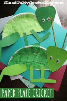 paper plate crafts for kids to make with the caterpillar and grasshoppers