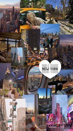 a collage of photos with the words new york