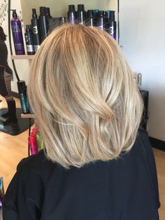 Beige blonde highlights longer bob added a few waves by Denise Suttlemyre/Xquisite Salon&Spa Beige Blonde Short Hair, Blonde Variations, Beige Blonde Highlights, Longer Bob, Tabatha Coffey, Flicks Hair, Hair Bobs, Hair Lights, Beige Blonde Hair