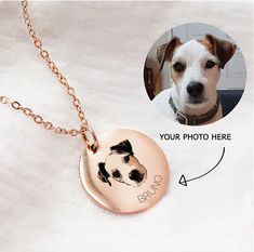 P E R S O N A L I Z E D ∙ P E T ∙ P O R T R A I T ∙ N E C K L A C E This coin necklace makes the perfect gift for pet lovers. It features your pet's portrait along with their name underneath. The delicate yet stunning design makes it perfect for everyday wear. It makes the perfect birthday gift or as a memorial piece. W H Y ∙ Y O U 'L L ∙ L O V E ∙ I T• It's dainty and can be worn every day• A special piece you'll treasure for life• High-quality materials and attention to detail. • Tarnish proof D P, Charm Necklace Silver, Gold Charm Necklace, Perfect Birthday Gift, Coin Necklace, Perfect Birthday, Rose Gold Necklace, Pet Lovers, Pet Portrait