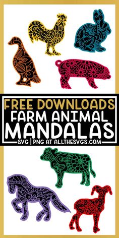 an image of farm animals with the text free printables for your own design