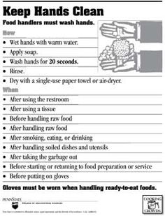 the instructions for how to keep hands clean